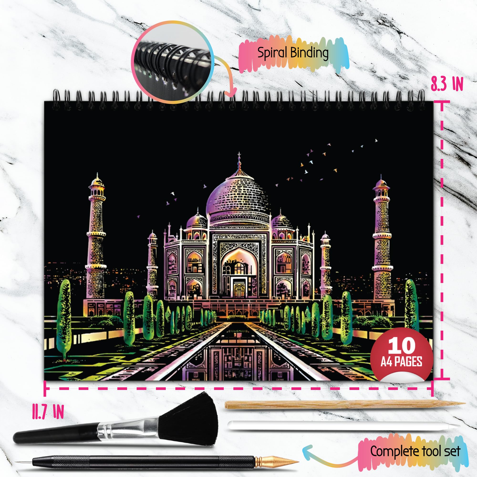 Scratch Art Book for Adults - Colorful City Series Scratch Art | Scratch Painting Foil Art for Adults | Scratch and Sketch City Series Books | Foil Engraving Scratch Art Adult (City Series)