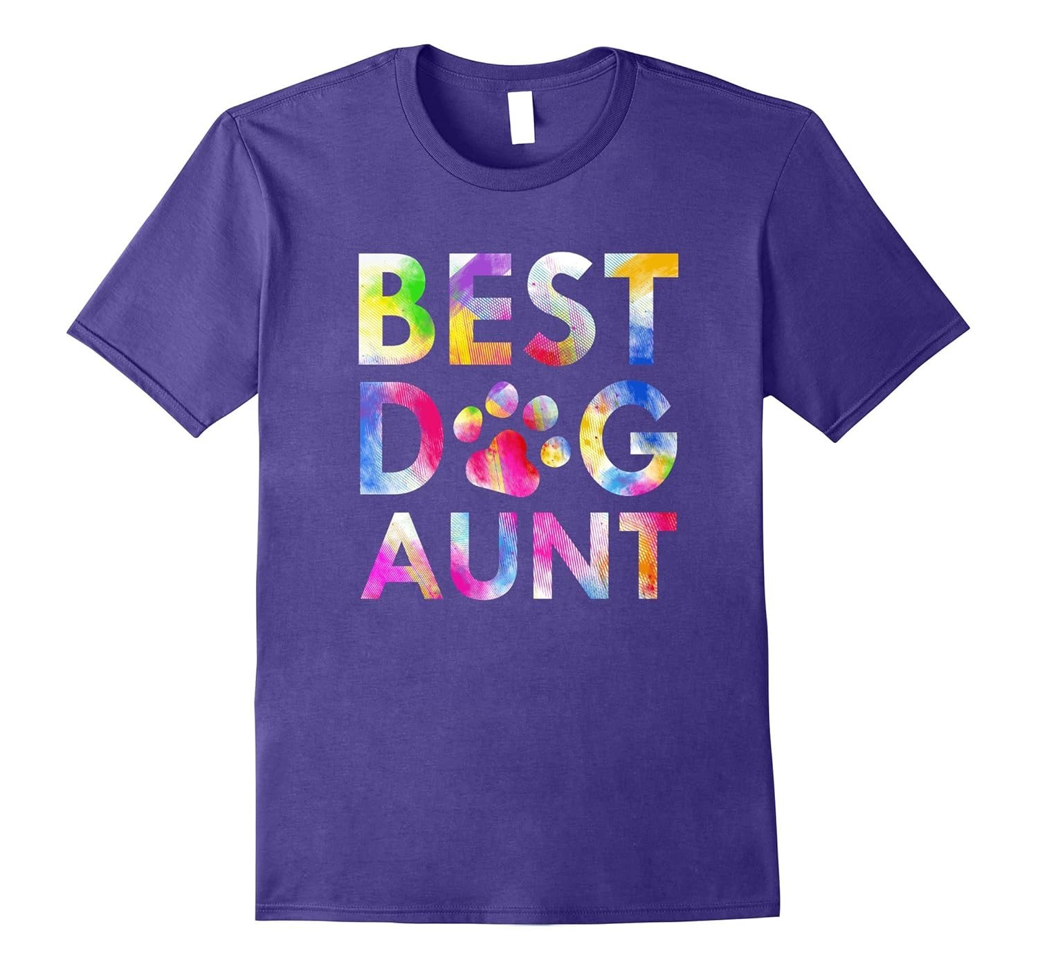 Best Dog Aunt T-Shirt Attractive Watercolor Paint Art Paws-ANZ