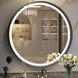 Hasipu 30” LED Bathroom Mirror with Light, Round
