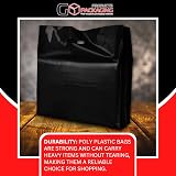 JeeJaan 50 Black Plastic Carrier Bags 15"x18"+3" Strong Patch Handle Retail view 4
