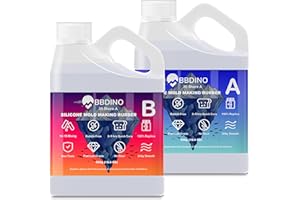 BBDINO Silicone Mold Making Kit, Liquid Silicone for Molds Making 30A Clear, High Strength Silicon Rubber 38.8 Oz, 1:1 by Volume Ideal for Mold Casting of Resin/Jewelry/Candle/Concrete/Plaster