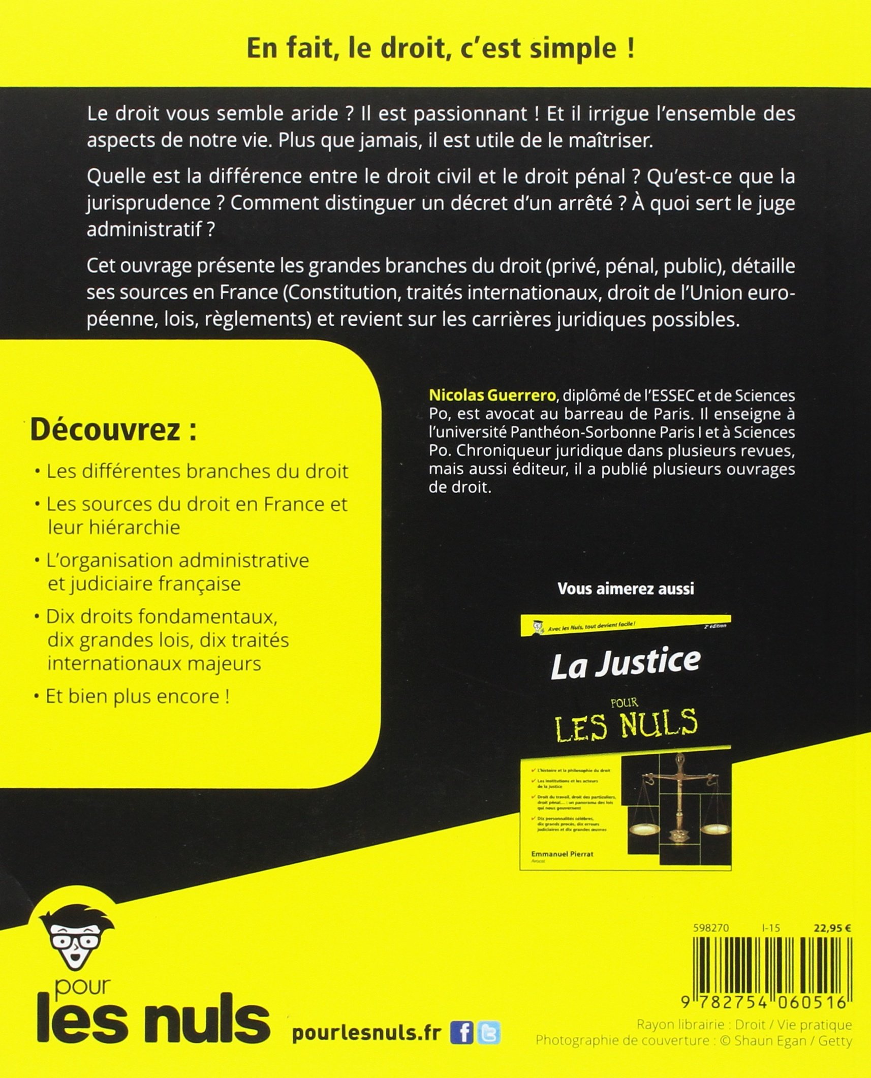 Le Droit Pour Les Nuls French Edition Guerrero Nicolas 9782754060516 Amazon Com Books