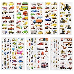 24 Sheets(400+) Car 3D Puffy Stickers for Toddlers