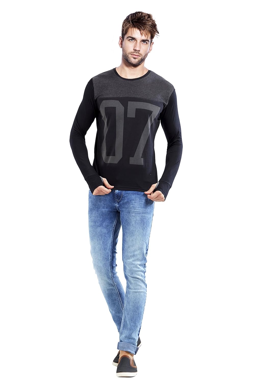 maniac men's cotton t-shirt (men-ss18-thumb-ring-black-dgrey-07)