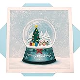 Christmas Snow Globe, Christmas Quilling Card - Unique Dedicated Handmade, Design Greeting Card for All Occasion