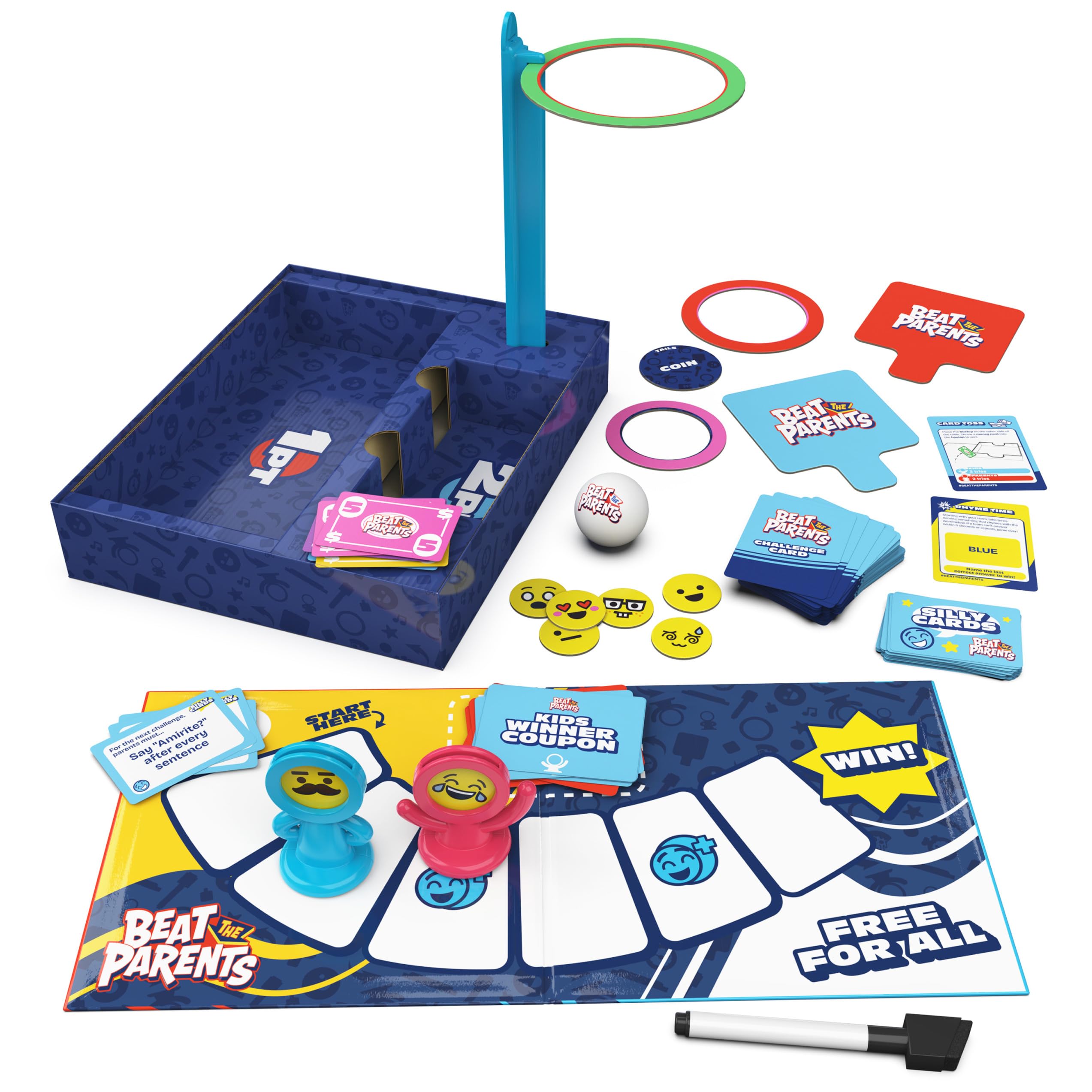 Spin Master Games, Beat The Parents, 2025 Edition with New Challenges & Cards, Friendly Competition Family Game, Family Game Night, 4-8 Players, Stocking Stuffer Gift Ideas for Ages 6 & Up