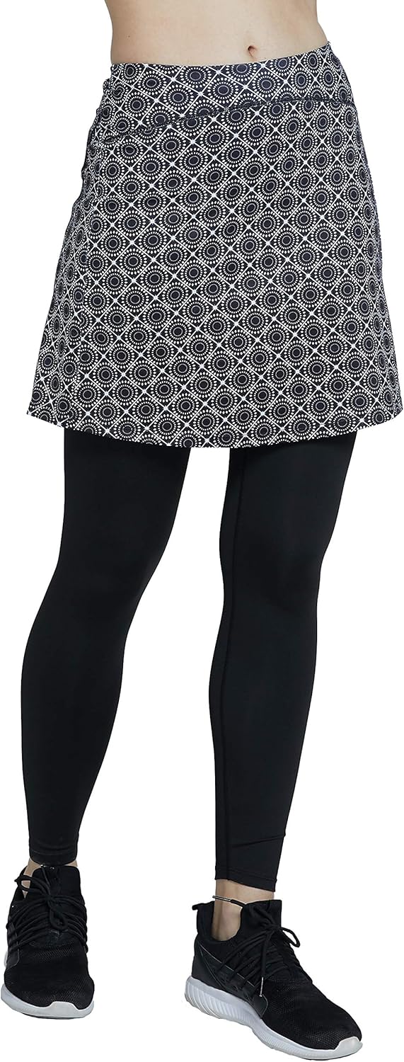 Damen Leggings Mit Rock - High Waist Yoga Hose Für Workout