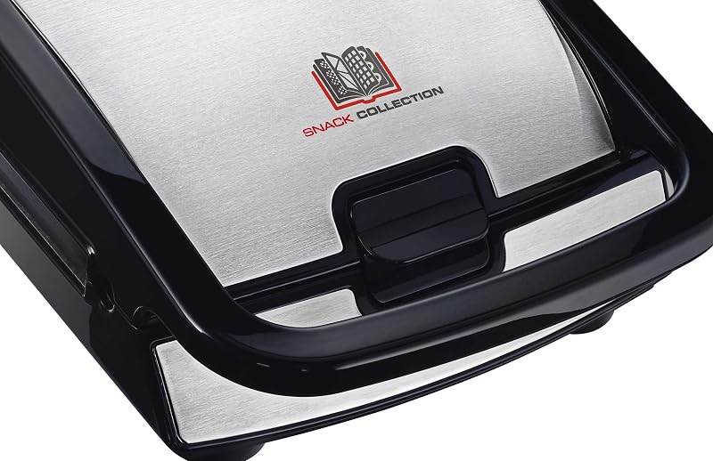 SW852D - Sandwichera, 700 W, revestimiento antiadherente, negro/acero inoxidable