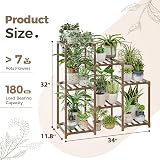 Bamworld Plant Stand 3-Tier Ladder Shelf Indoor Outdoor Wood Plant Rack view 6