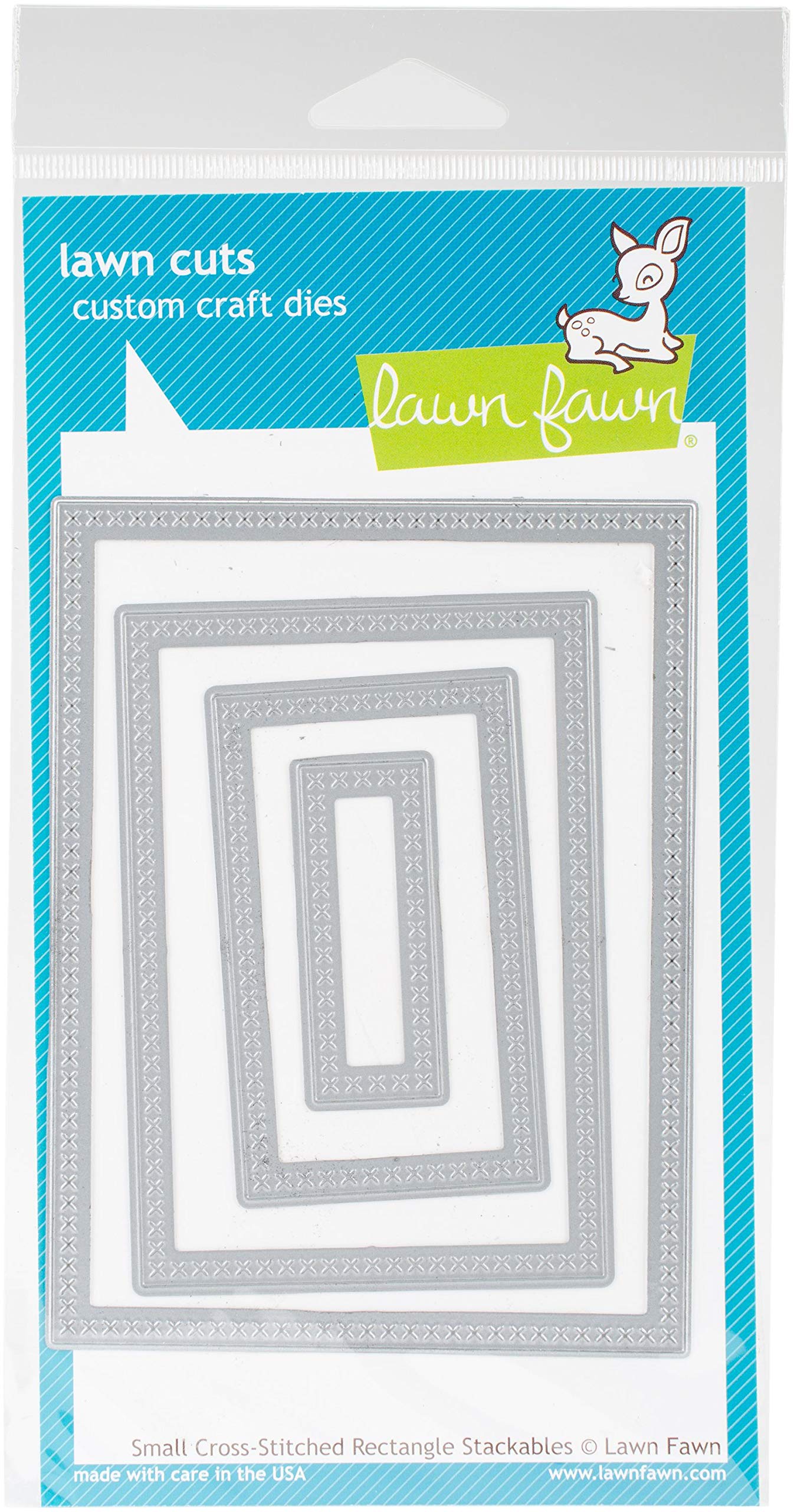 Lawn Fawn Cuts Small Cross-Stitched Rectangle Universal Custom Craft Cutting Dies LF1179