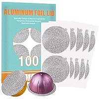 CAPMESSO Aluminum Foils Lids to Reuse Vertuoline Capsules Coffee Pods Compatible with Nespresso VertuoLine Machine 64mm…