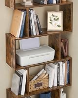 VASAGLE 5-Tier Bookcase 24 x 90 x 159 cm Rustic Brown LBC416K01 view 4