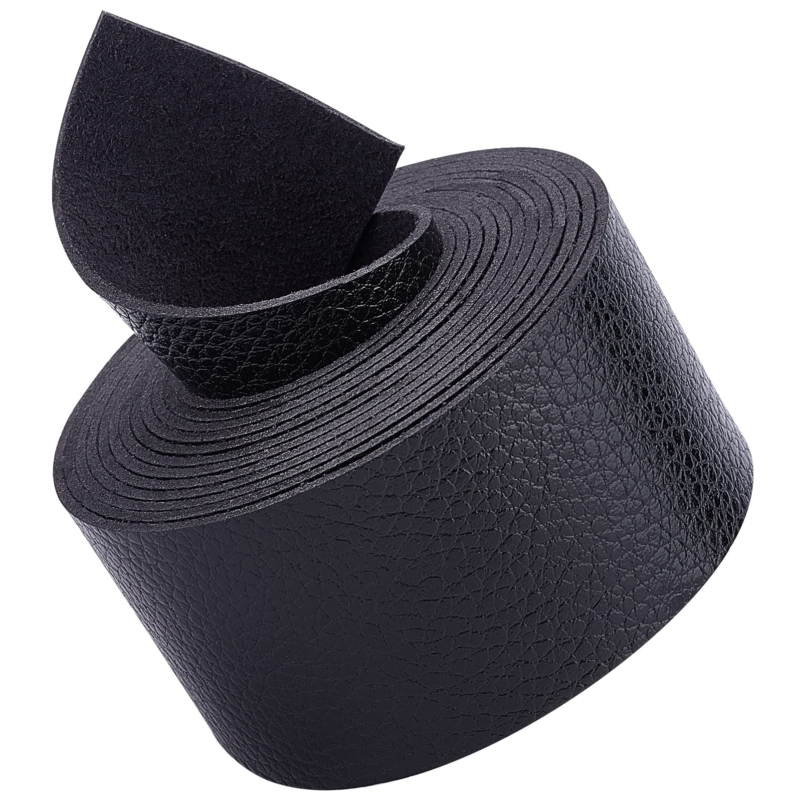 GORGECRAFT Black Leather Strap Strip 1.5 Inch Wide 79 Inch Long Lychee Pattern Leather Belt Strips Wrap Single Sided Flat Cord for DIY Crafts Projects Clothing Jewelry Wrapping Making Bag — image 1