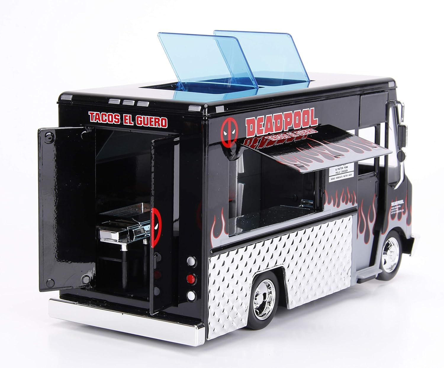 Jada 30540 Hollywood Rides 1:24 Taco Truck and X-Force Deadpool Figure - Image 4