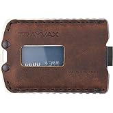 Trayvax Ascent Wallet, RFID Front Pocket Money and Credit Card Holder, Minimalist Slim Leather Metal Wallet for Men and Women, Raw Mississippi Mud
