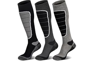 Hylaea Merino Wool Ski Socks, Cold Weather Socks for Snowboarding, Snow, Winter, Thermal Knee-high Warm Socks, Hunting