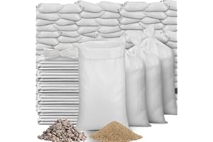 Windyun 300 Pcs White Empty Sandbags with Ties 18 x 30 Inch White Woven Polypropylene Sand Bags Bulk, Heavy Duty Sand Bags Flood Water Barrier for Hurricane Flooding, Construction