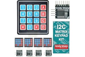 LONELY BINARY 10pcs I2C Soft 4x4 Matrix Keypad Kit - 5pcs Soft Membrane Keypads 4 x 4 16 Keys Keyboard Switch Module, 5pcs I2