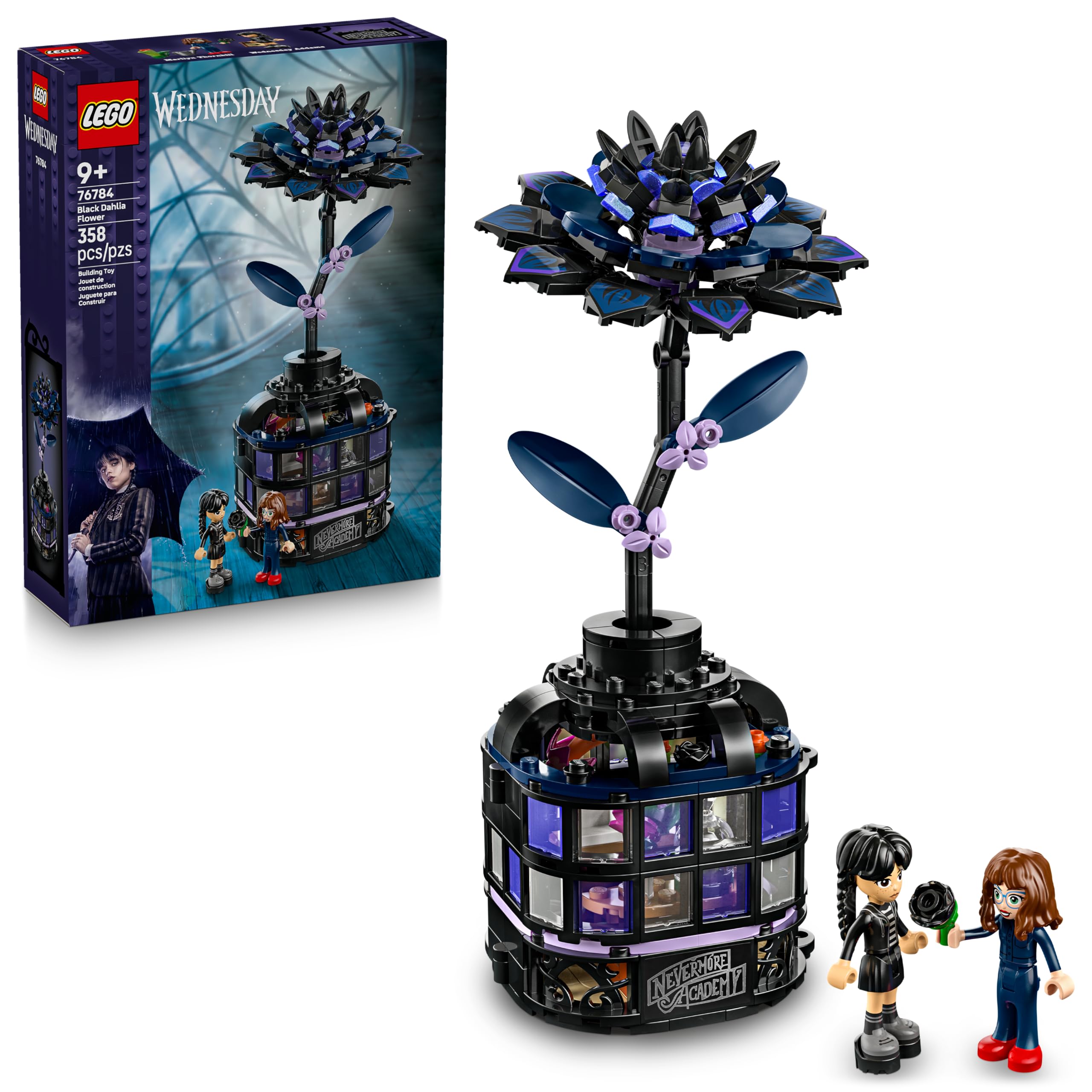 Photo 1 of LEGO Wednesday Black Dahlia Flower Building Toy - Pretend Play Set for Girls & Boys, Ages 9+ - with Wednesday Addams & Professor Minidolls - Building Blocks for Kids - Gift Idea for Birthdays - 76784