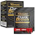 Kilomets Dark Brown Hair Dye Shampoo 3 IN 1 - Pack 10 Travel & Trial - Hair Color Shampoo Grey Coverage in Minutes Ammonia Free Hair Coloring Gift for Mom Dad