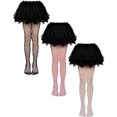 Geyoga 3 Pcs Girls Rhinestone Tights Sparkle Fishnet Kids Bling Mesh Stockings Glitter Hollow out Pantyhose