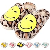 SMILEYWORLD® Kids Slippers丨Boys Girls Smiley Face House Slippers丨Winter Warm Soft Plush Indoor Outdoor Memory Foam Fuzzy Flat Slides丨Comfy Slip-on Shoes
