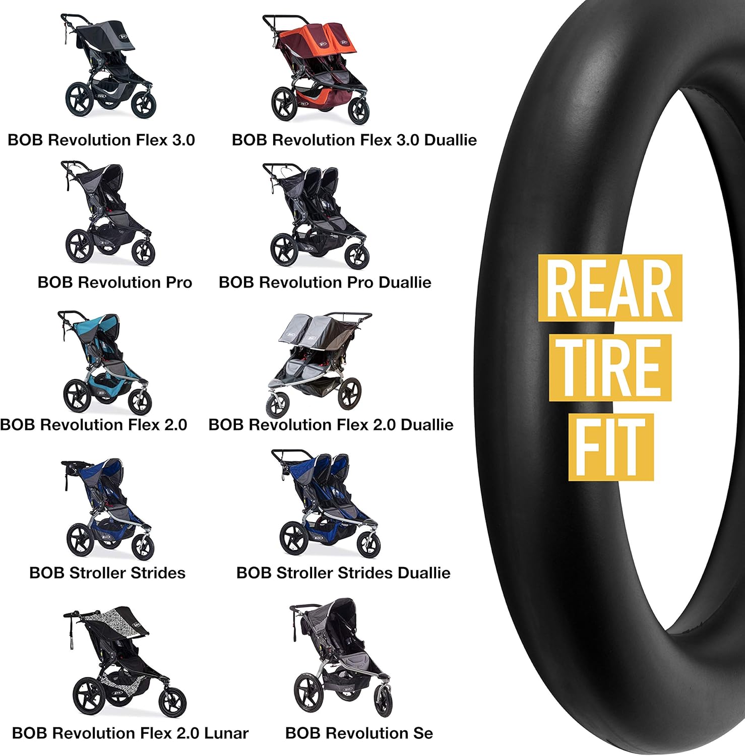 Strides All Duallie Pro Se 16 Inch X 1 75 X 2 125 Bob Stroller Tire Tube Revolution Flex Rear Inner Tubes Replacement For Bob Jogging Strollers Strides All Duallie Pro Se 16 Inch X 1 75 X 2 125 Bob Stroller Tire Tube Revolution Flex Rear Inner Tubes Replacement For Bob Jogging Strollers