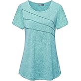 MISS FORTUNE Women's Exercise Tops for Yoga Hiking Running Gym, Moisture Wicking Ladies Workout Clothes, Women Active Shirts