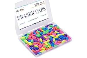 Pencil Erasers Caps Bulk, Ezzgol 128 Pcs Pencil Top Erasers Cap, 6 Assorted Colors Arrowhead Caps Erasers Latex Free Pencil Eraser Toppers for Kids Teachers