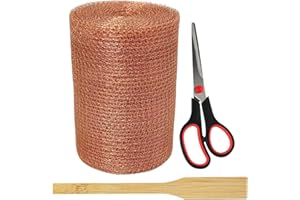 YAGJIA Copper Mesh Rodent Control 5 in x 33 ft, 100% Pure Rodent Barrier Wire Mesh, Rustproof Copper Mesh Roll, Double Layer Copper Wool Ideal for Hole Blocking with Wood Stick and Scissors