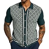 PJ PAUL JONES Men's Polo Shirts 70s Vintage Shirts Contrast Knitted Polo Shirts