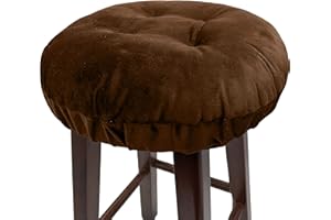 Augld Bar Stool Cushion Soft Velvet Padded Round Stool Cover 12" Velvet Coffee
