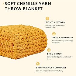 L'AGRATY Chunky Knit Blanket Throw - Soft Throw
