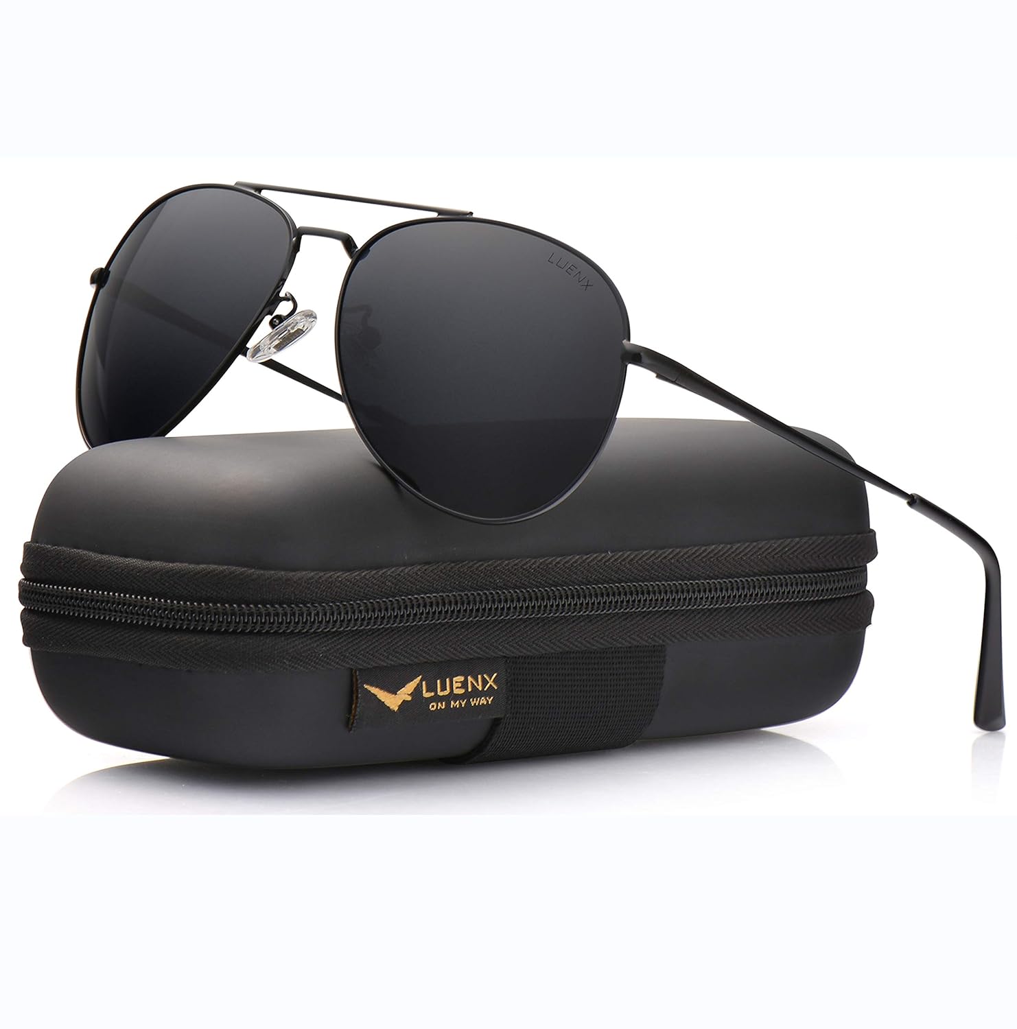 LUENX Aviator Sunglasses Men Women Polarized with Case UV