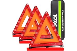 XOOL Warning Triangle, Emergency Warning Triangles for Vehicles, Reflective Triangle, Emergency Warning Reflector Safety Tria