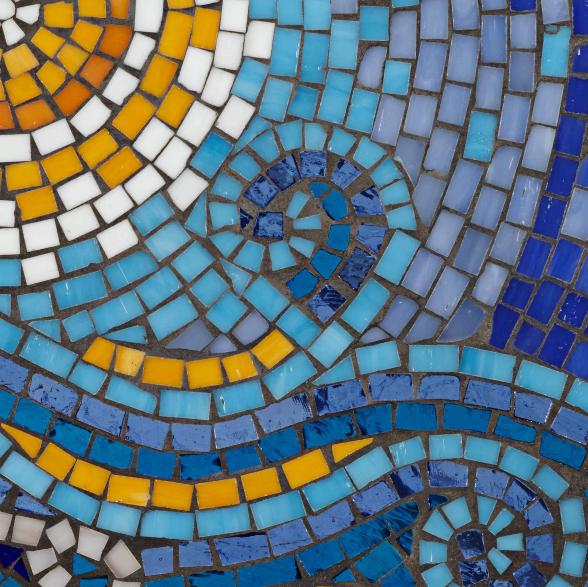 Galleon Teal Island Designs Ocean Mosaic Black Iron Outdoor Accent Table