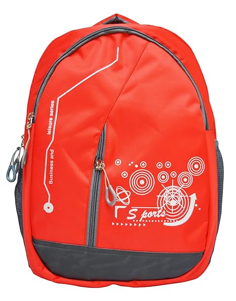 Shaina Bags Synthetic 40Liters Red And Gray Casual Backpack