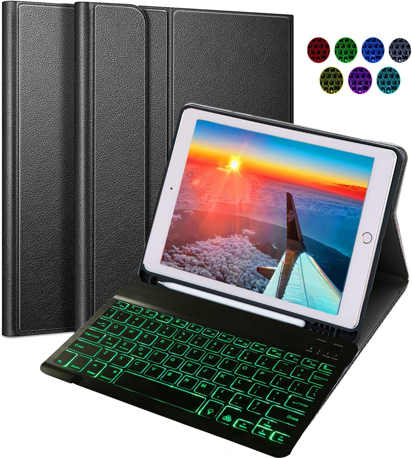 Keyboard for iPad, Builtin Apple Pencil Holder 9.7 iPad Keyboard Case