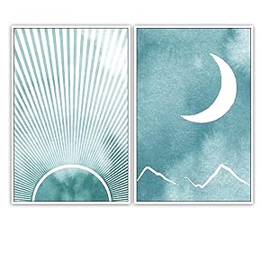 SIGNWIN 2 Piece Framed Canvas Wall Art Minimalism...