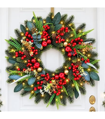 Amazon.com: 24 Inch Christmas Wreaths, Christmas Wreaths for Front