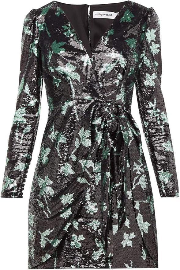 Amazon セルフ ポートレート Self Portrait リーフスパンコール ラップドレス 並行輸入品 ワンピース チュニック 通販
