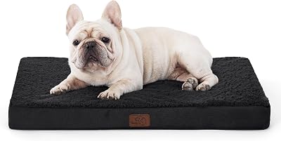 Bedsure Medium Dog Bed Washable Orthopedic Pillow 76x51x7.6cm Black