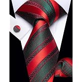 YourTies Striped Ties for Men Silk Necktie Handkerchief Cufflinks Set | Silk Ties for Men,Pocket Square Cufflinks,Striped Plaid Checkered,Jacquard Woven,Formal Tuxedo Business
