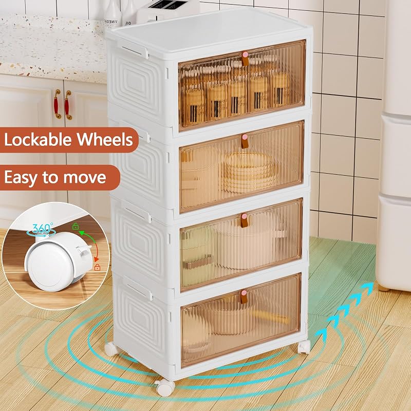 Scatole Plastica con Coperchio, 23L*4 Contenitore con Coperchio — foto 4 di 6