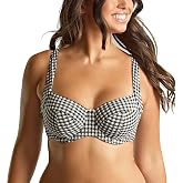 Panache Women's Olivia Gingham Wired Bikini Top Non-Padded Full Cup Supportive Fit