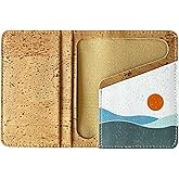Lodgment Till Cork Wallet - Cork Card Holder - Art Print - Eco Friendly – Vegan Non-Leather -Sustainable - Bifold (Waves)