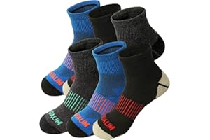 BIOAUM Men's Athletic Socks Size 10-13 - 6 Pairs Cotton Cushioned Quarter Socks for Running, Workout, Work