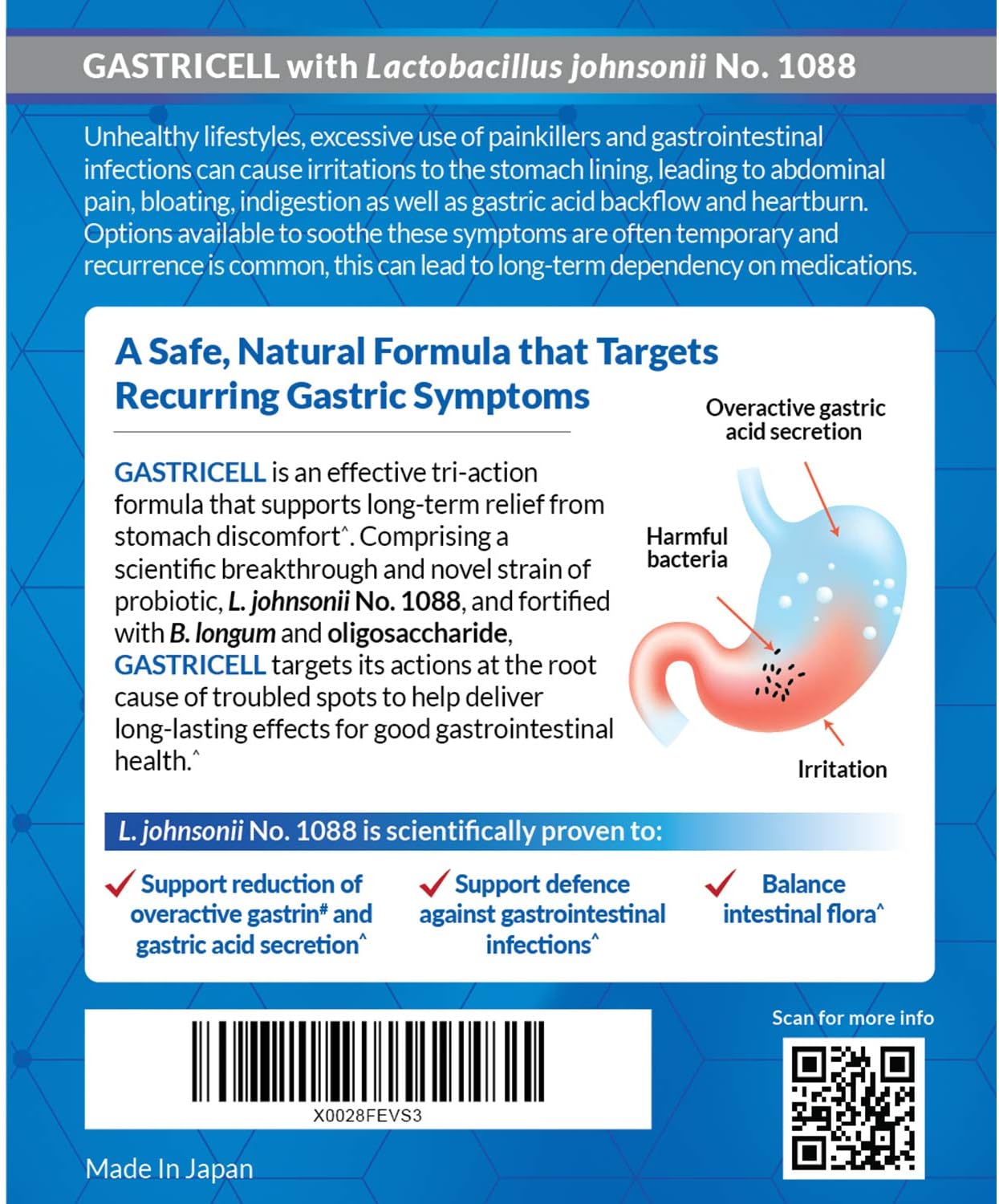 GASTRICELL - Eliminate H. Pylori, Relieve Acid Reflux and Heartburn, Regulate Gastric Acid - Targets The Root Cause of Recurring Gastric Problems, Natural Defence Against Gastric Distress -30 sachets: Health & Personal Care