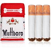 Nestpark Muttboro Doggy Cigs Funny Dog Toys - Parody Plush Squeaky Crinkle Interactive Dog Toy - Hide and Seek Treat Hiding Burrow Puzzle Toy for Stimulating Enrichment Activity