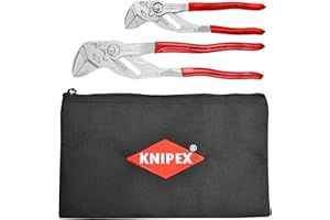 KNIPEX 2 Pc Pliers Wrench Set w/ Keeper Pouch, Red